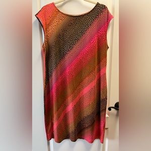 Chico’s Size 2 (US Large/12) Cap-Sleeve Boat neckline Ombré Cheetah Spots Dress